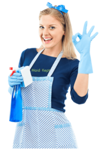 a happy house cleaner