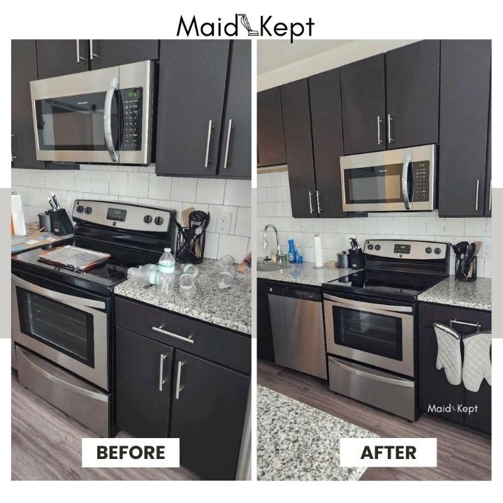 before and after kitchen deep cleaning